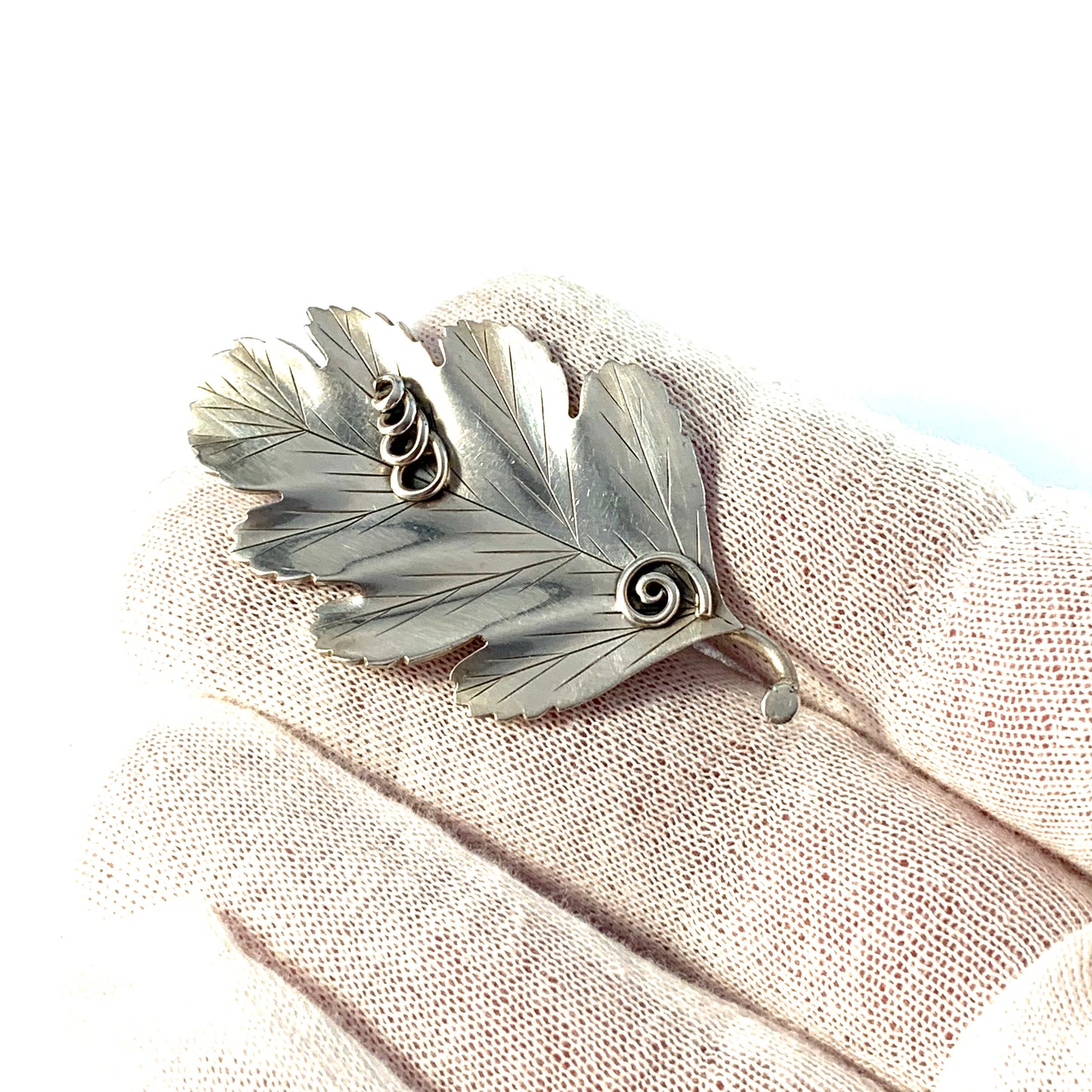 E E Johansson, Sweden 1953 Mid Century Sterling Silver Brooch.