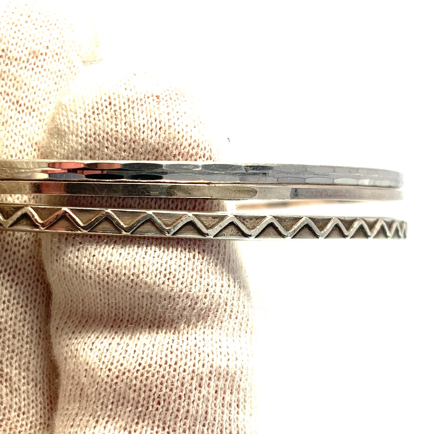 Vintage Sterling Silver Bangle Stack. Finland, Sweden.