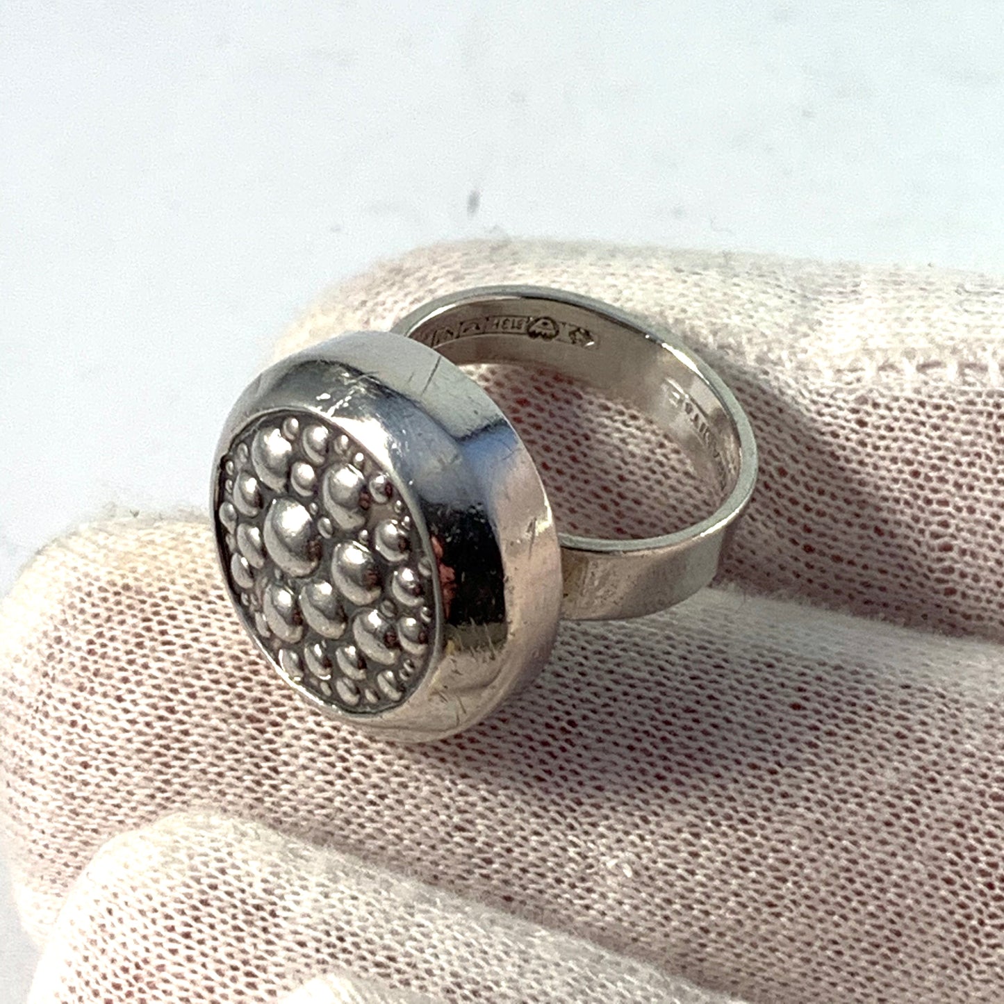 Erik Granit , Finland year 1966 Modernist Solid Silver Ring