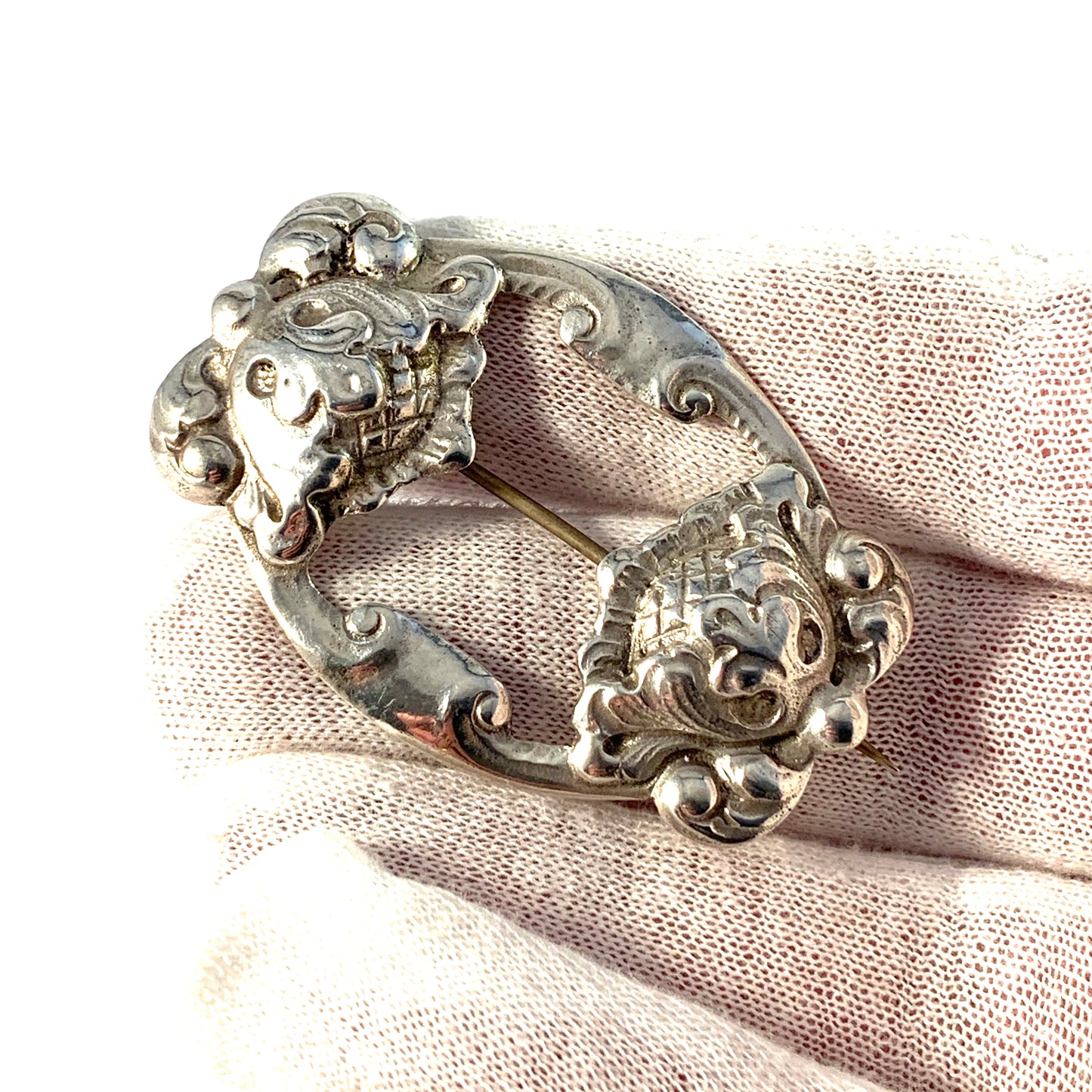 Antique Victorian Solid Silver Brooch.