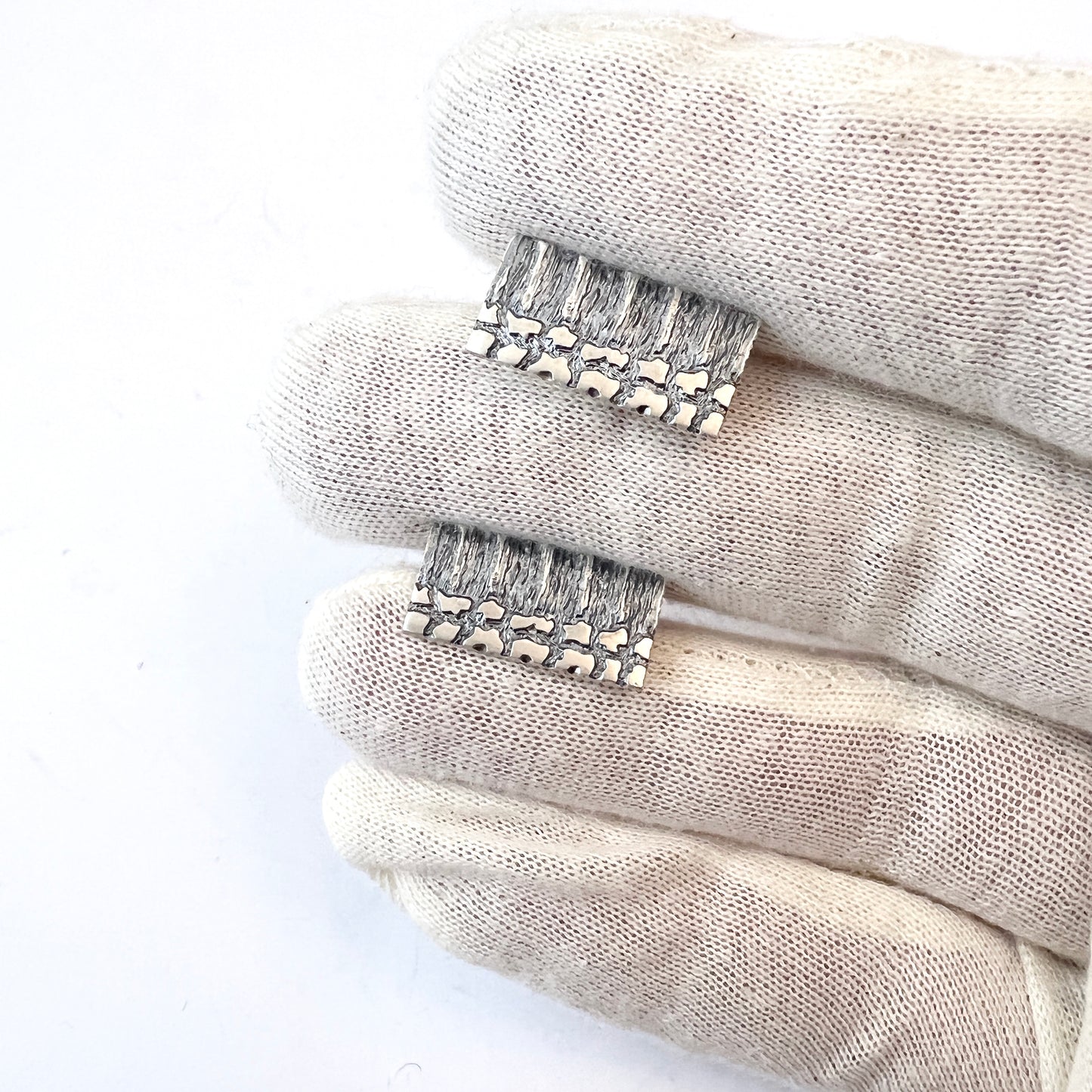 Martti Viikinniemi, Finland year 1970. Vintage Modernist Solid Silver Cufflinks