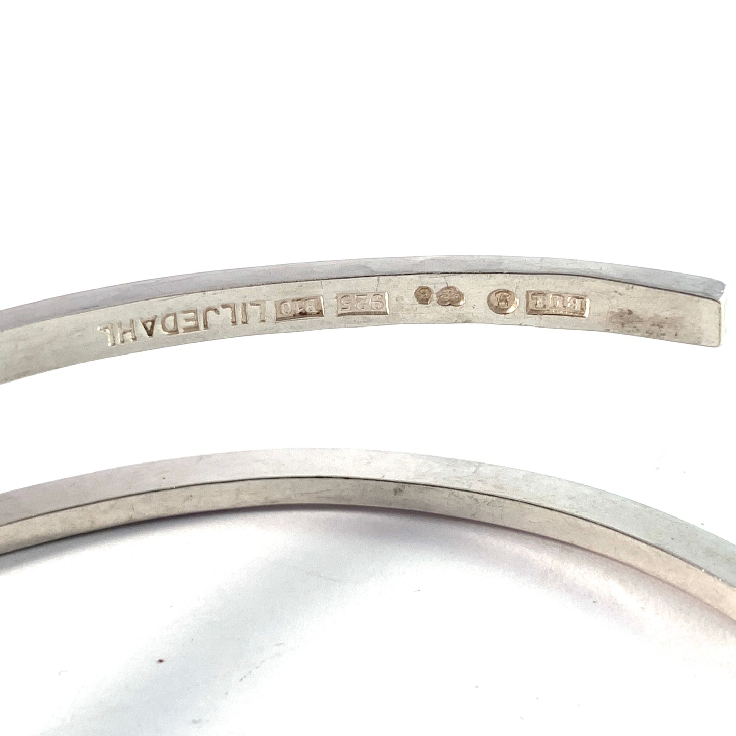 Liljedahl, Stockholm 1976. Hand Hammered Sterling Silver Bangle Bracelet. Signed.