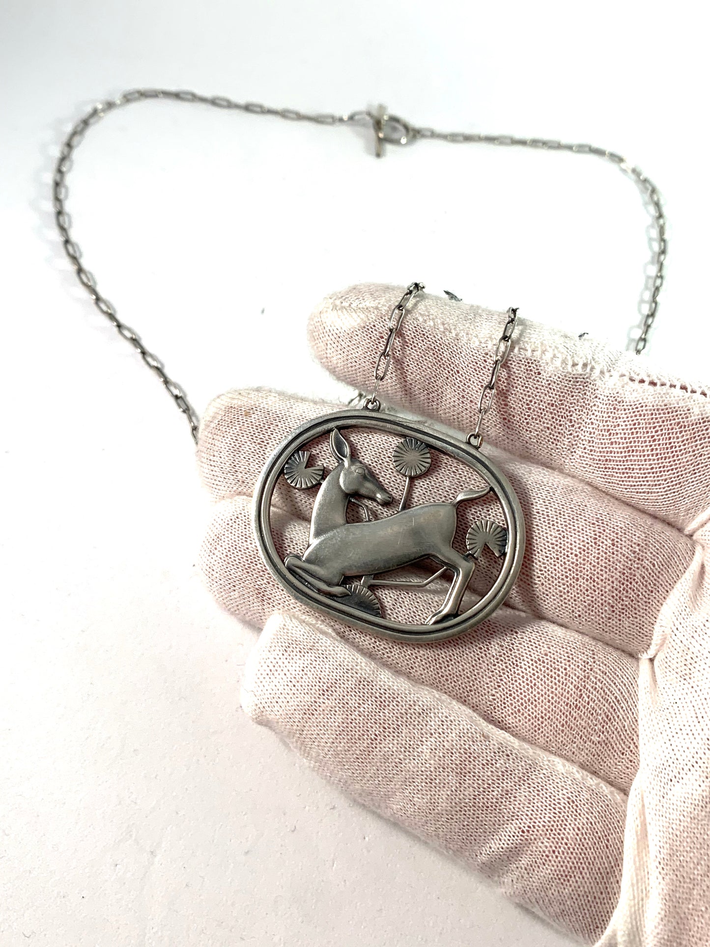 Georg Jensen 1933-44 Sterling Necklace. Design 95 Arno Malinowski