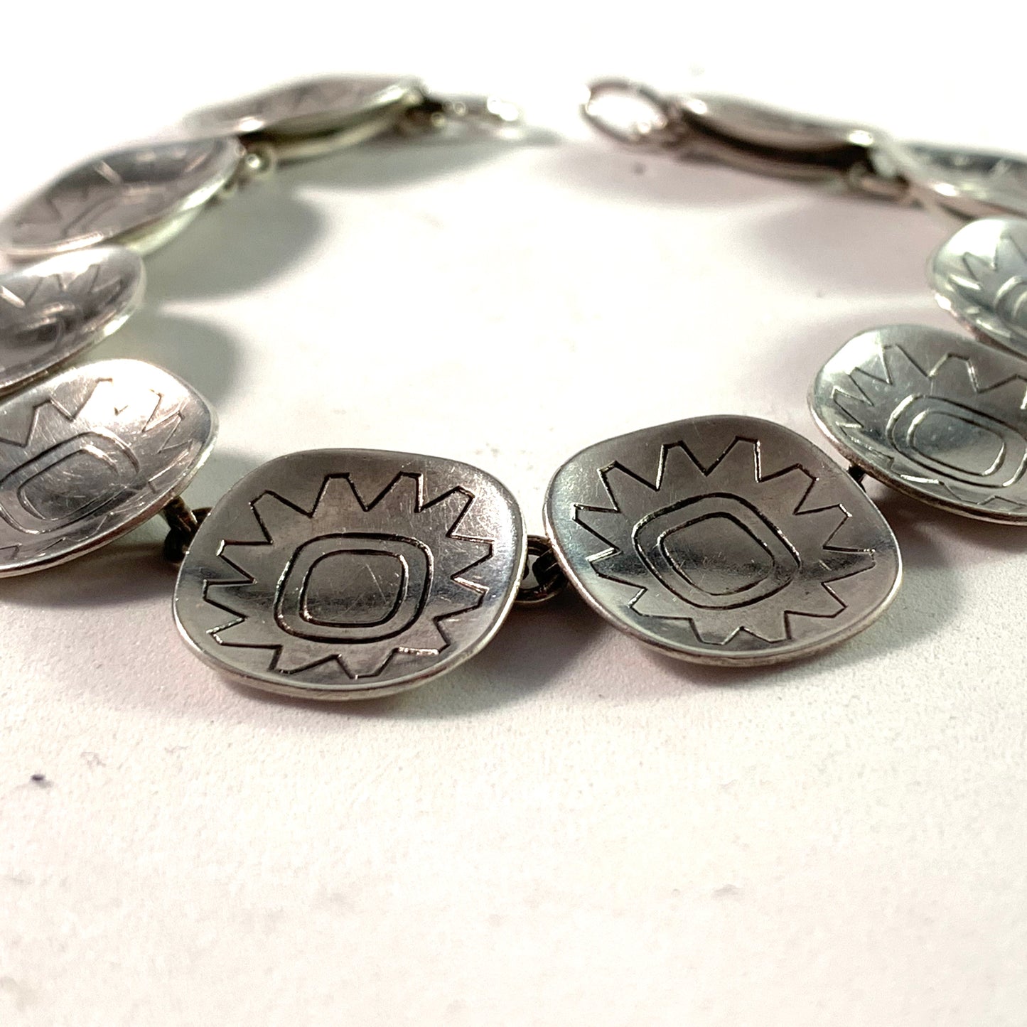 Erik Fleming, Flavia. Sweden 1956 Mid Century Modern Sterling Bracelet