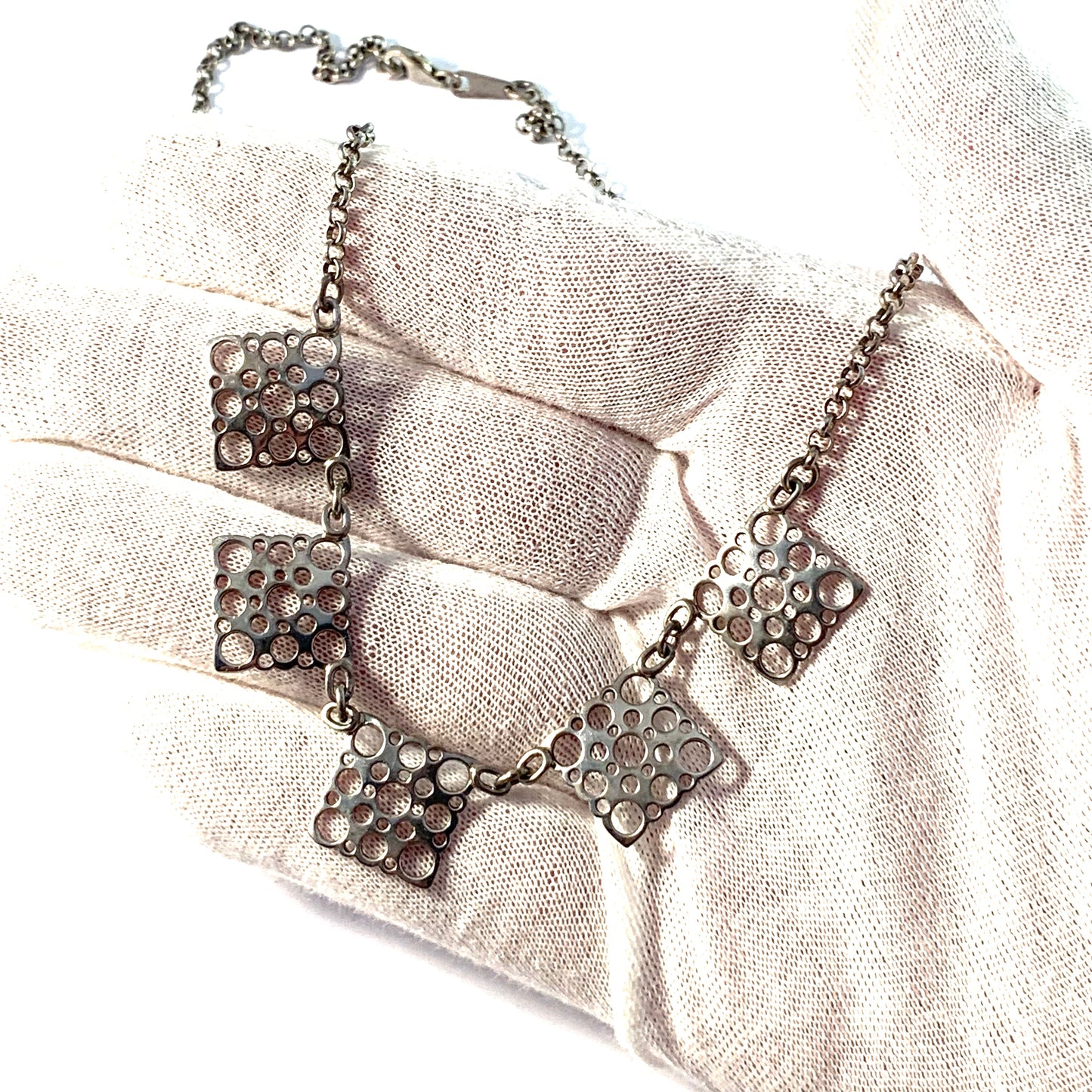 Liisa Vitali for Kultakeskus, Finland Vintage Sterling Silver Necklace.