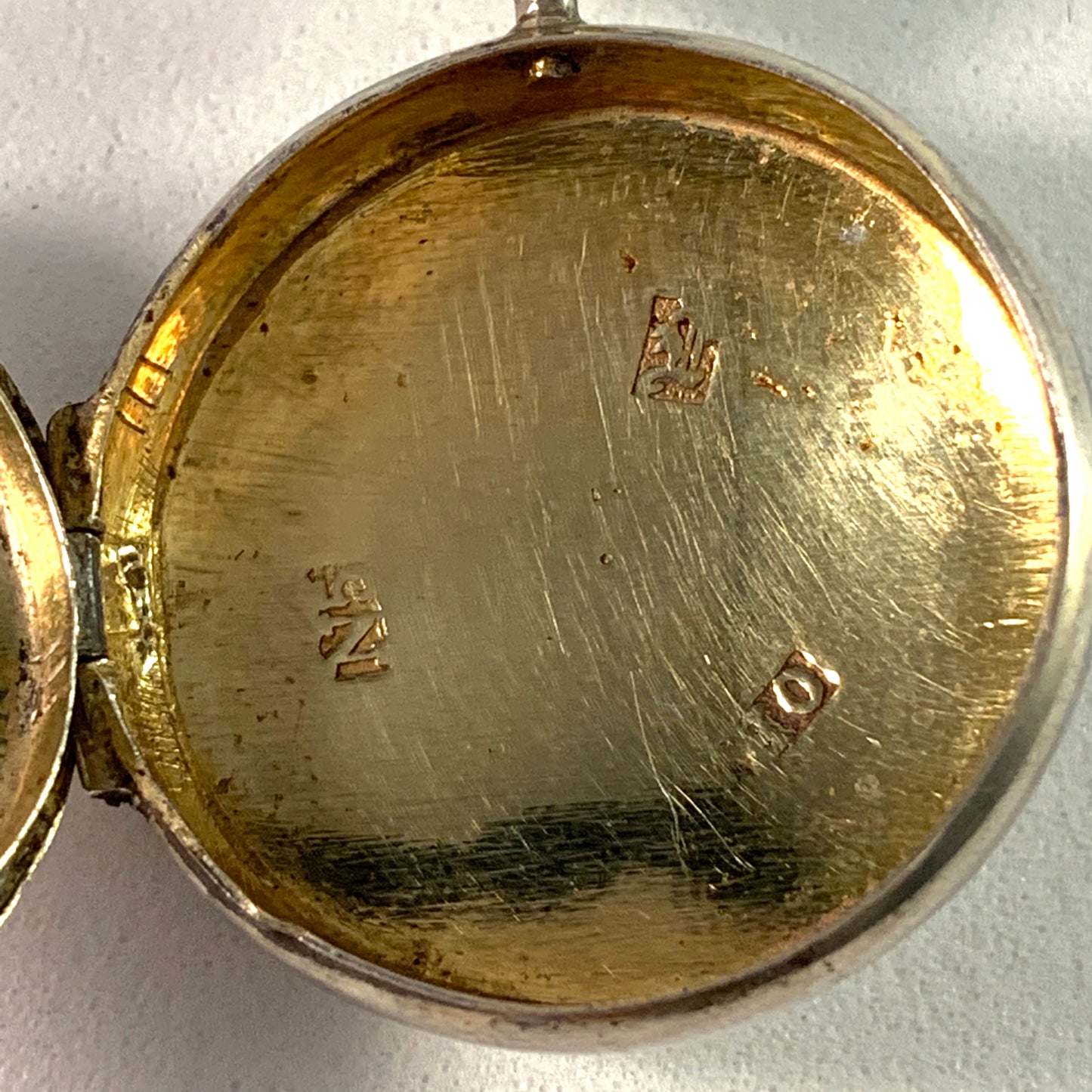 Maker OH, Sweden 1867 Victorian Silver Locket Pendant.