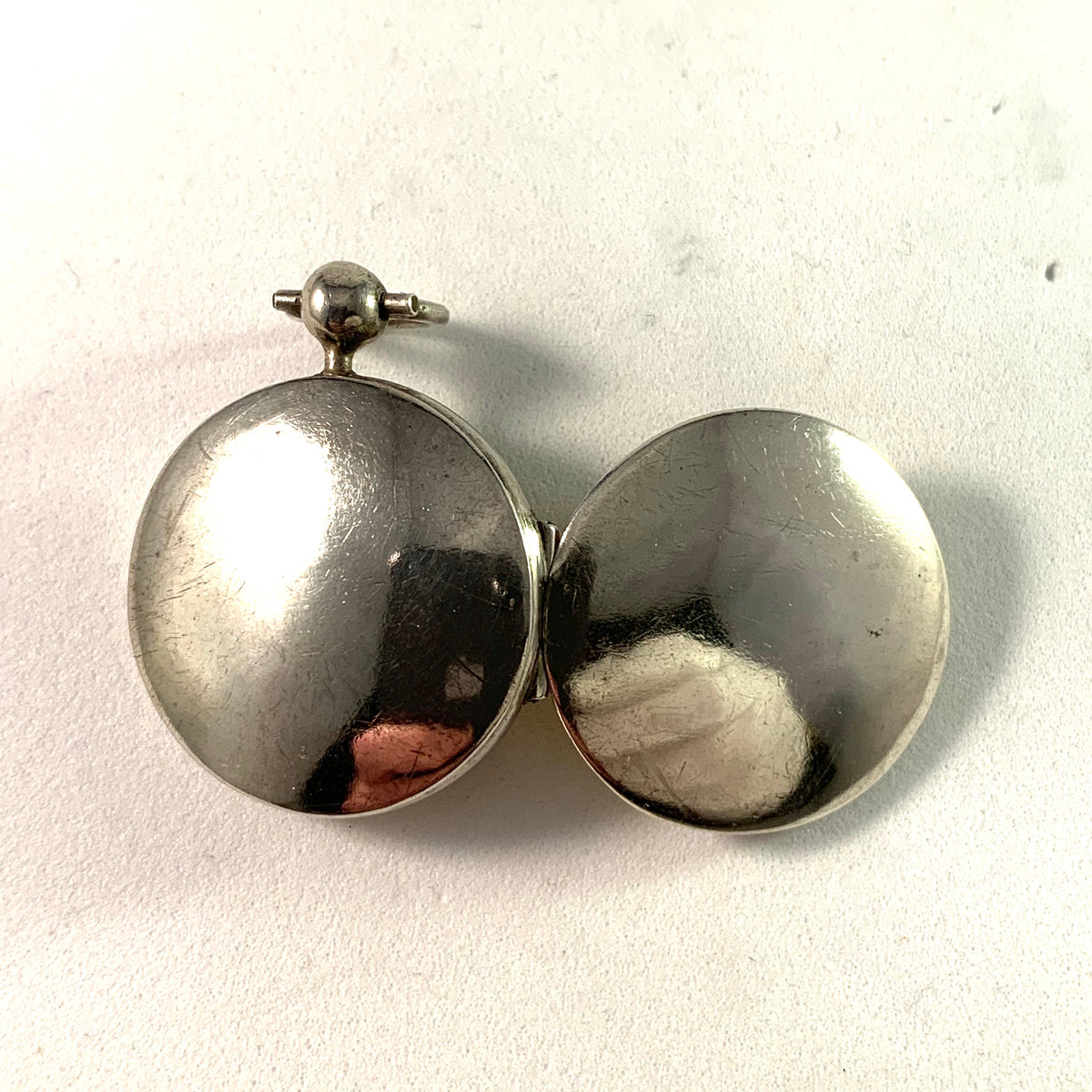 Maker OH, Sweden 1867 Victorian Silver Locket Pendant.