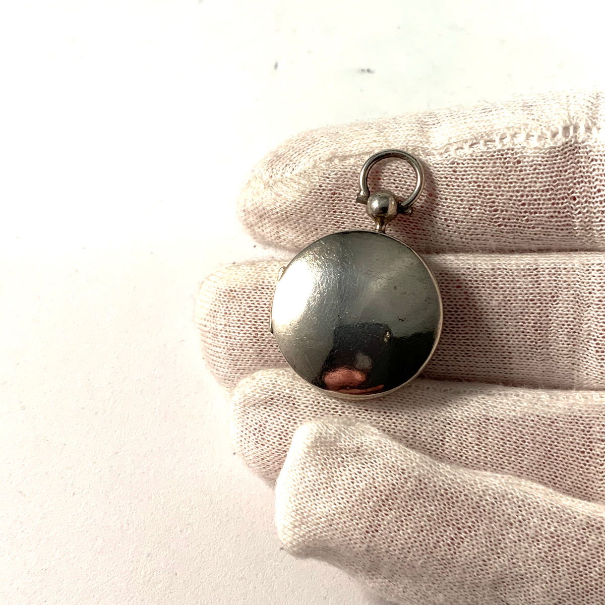 Maker OH, Sweden 1867 Victorian Silver Locket Pendant.