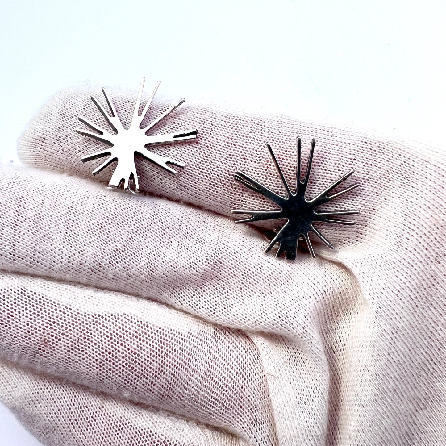 Kultateollisuus Oy, Finland 1971. Vintage Sterling Silver Earrings.