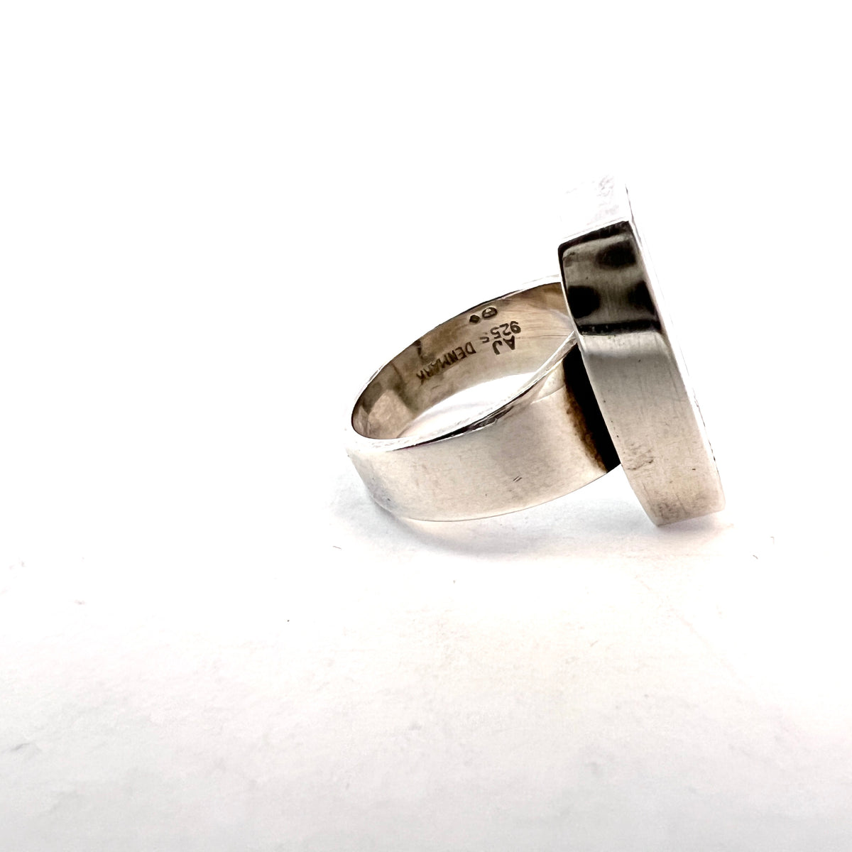 Arne Johansen Denmark Vintage 1960s Sterling Abalone Ring.