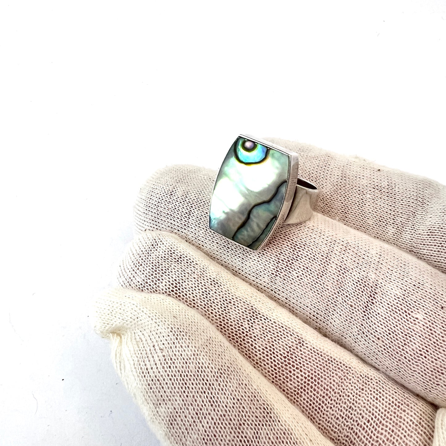 アルネ・ヨハンセン、デンマーク製、ヴィンテージ 1960 年代スターリング アバロン リング。