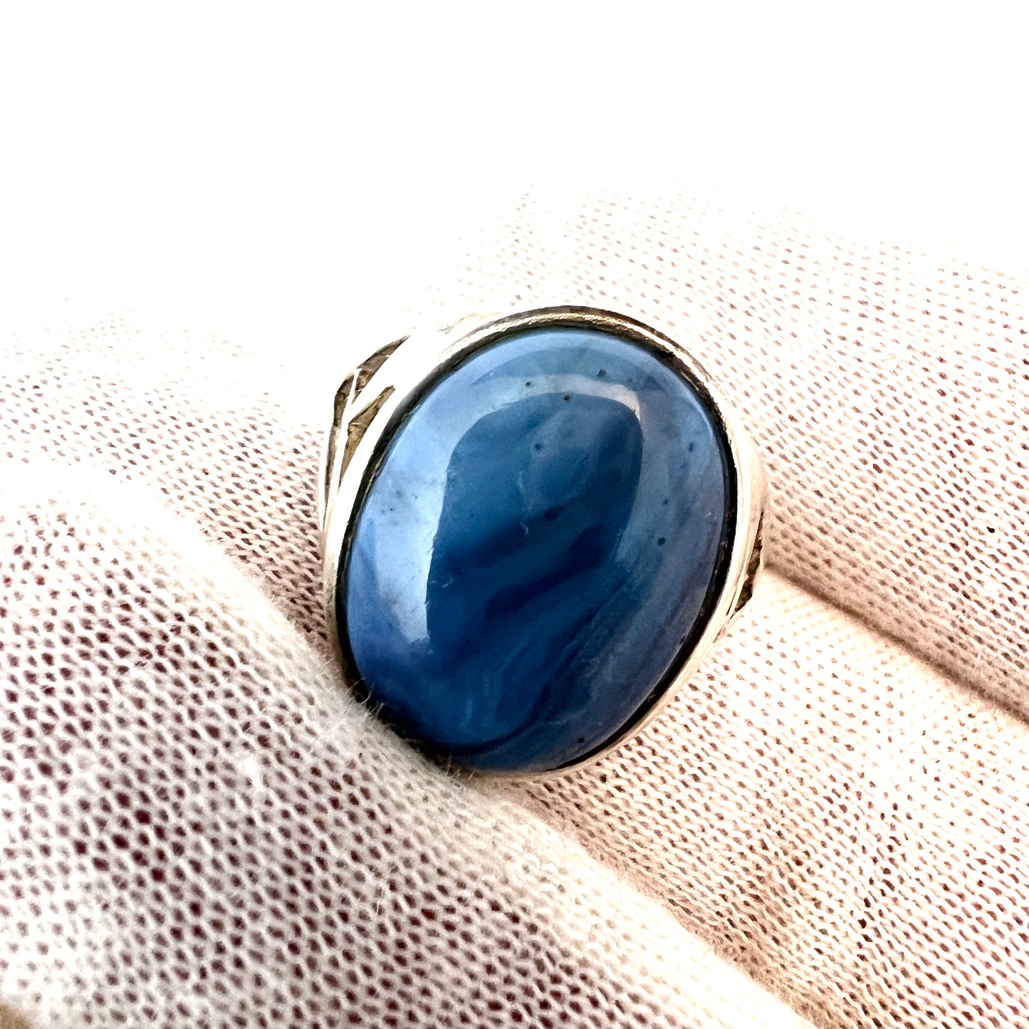Scandinavia, Vintage Sterling Silver Bergslagen-stone Ring.