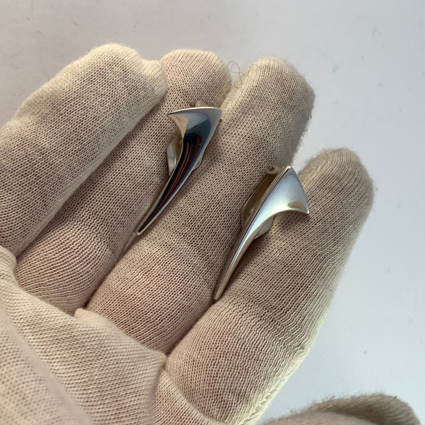 Poul Warmind, Denmark 1960s. Sterling Silver Clip-on Earrings. Signed