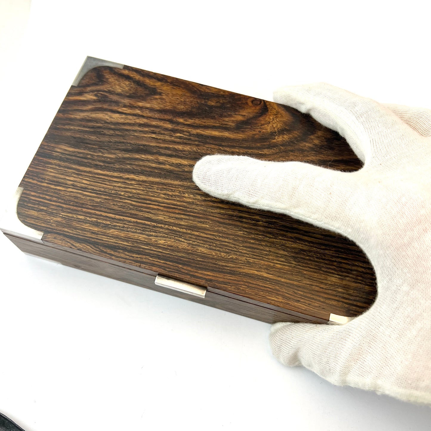 Hans Hansen, Denmark. Mid-century Silver Rosewood Table Box.