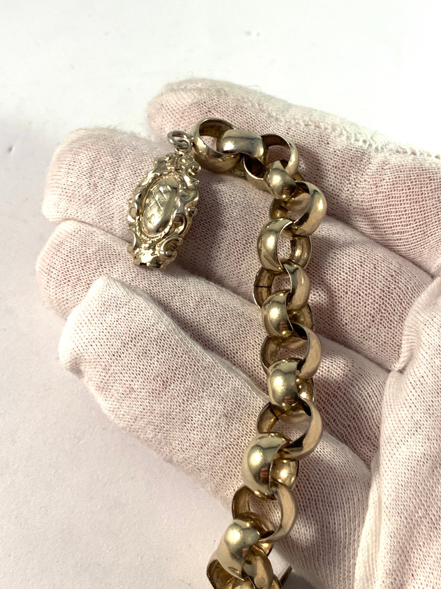 Adolf Bergman, Sweden 1849 Early Victorian Silver Bracelet.