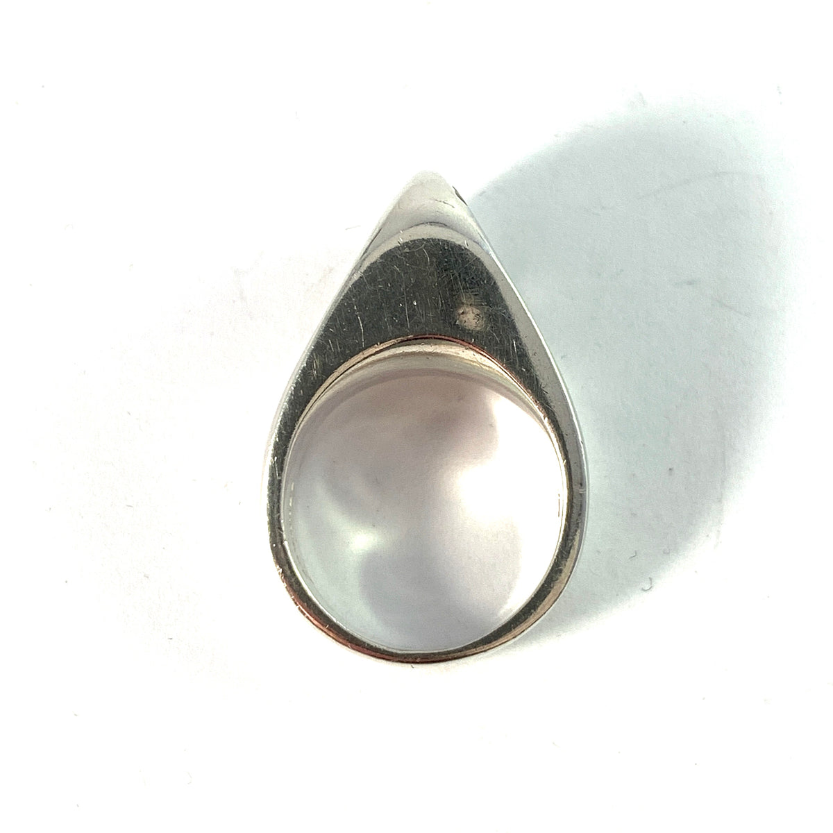 Arne Johansen, Denmark 1960s. Vintage Sterling Silver Onyx Ring.