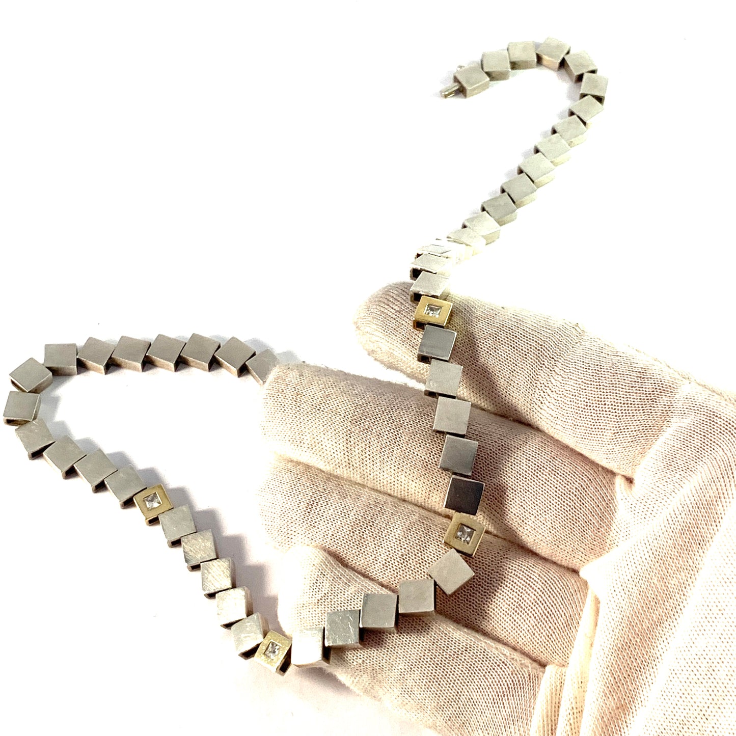 Vintage Chunky Sterling Silver Necklace. 2oz. Maker SSA