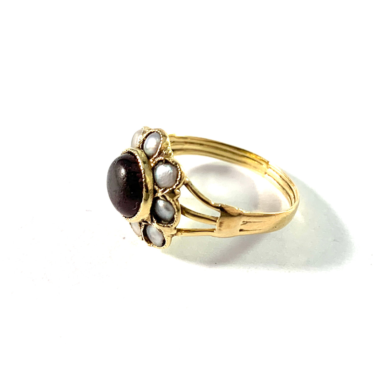 Carl Petter Norlin, Sweden 1836. Antique 18k Gold Paste Pearl Ring.