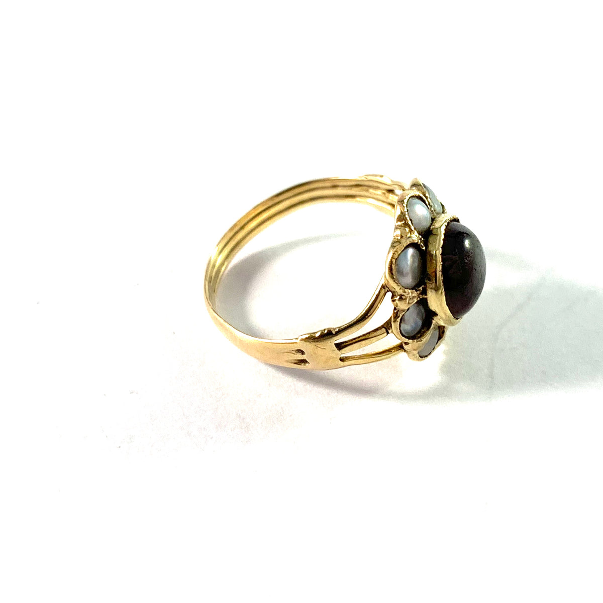 Carl Petter Norlin, Sweden 1836. Antique 18k Gold Paste Pearl Ring.
