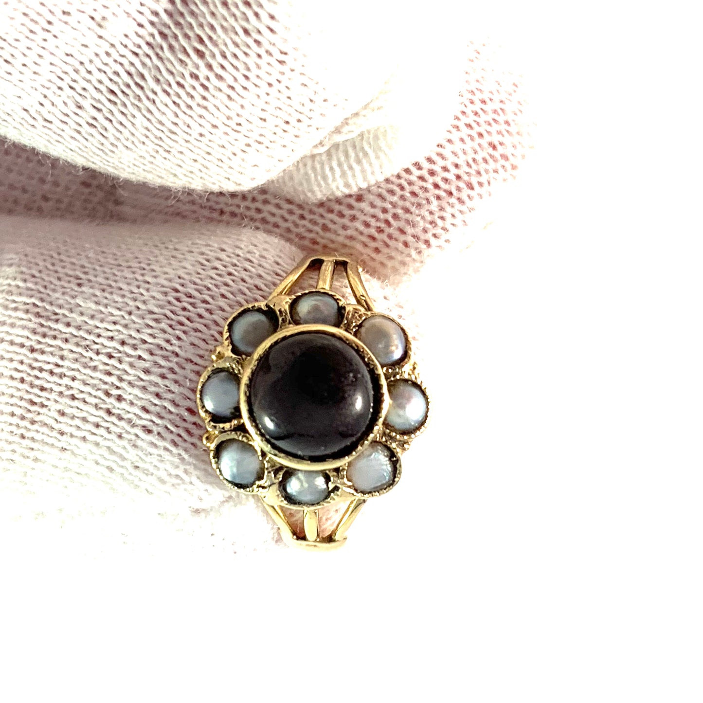 Carl Petter Norlin, Sweden 1836. Antique 18k Gold Paste Pearl Ring.