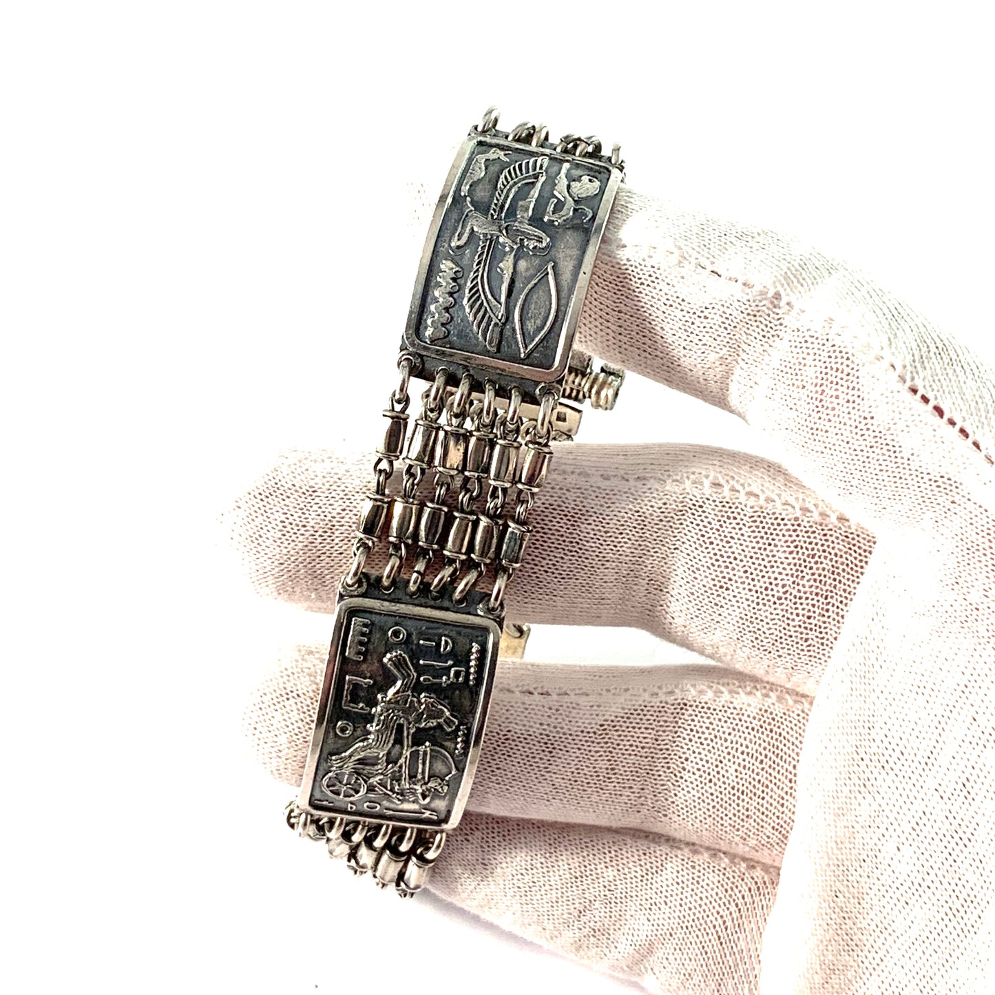 Egypt, Vintage Sterling Silver Unisex Bracelet. 1.9oz