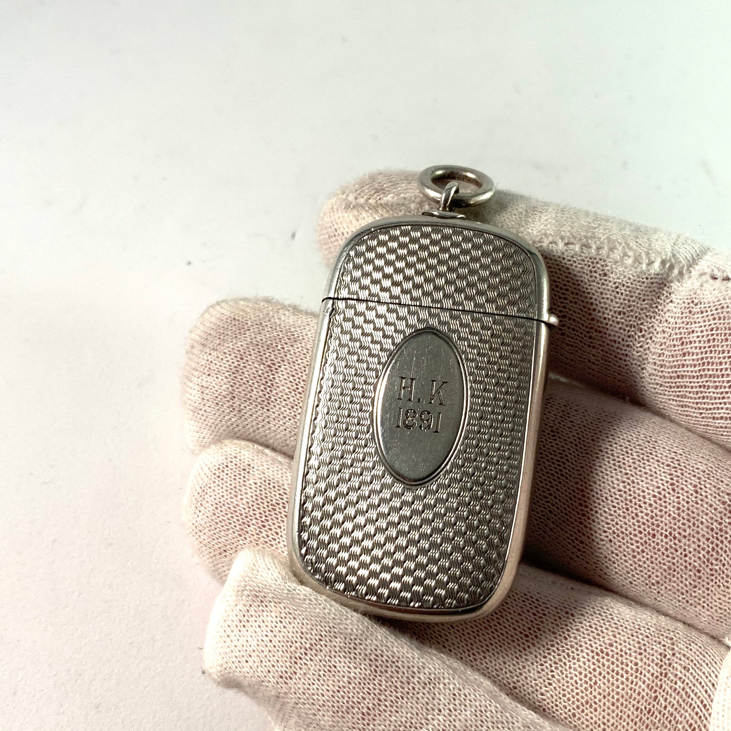 Howard James Birmingham 1890 Victorian Sterling Vesta Case Pendant