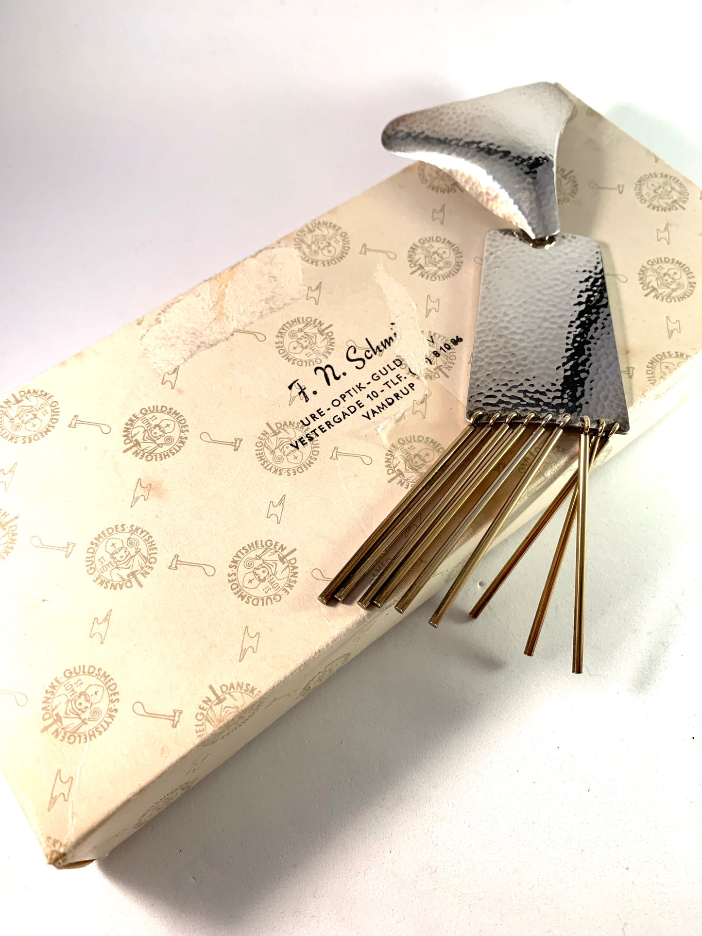 Huge 5.6" Herman Siersbøl, Denmark 1950s Sterling Silver Pendant. Boxed