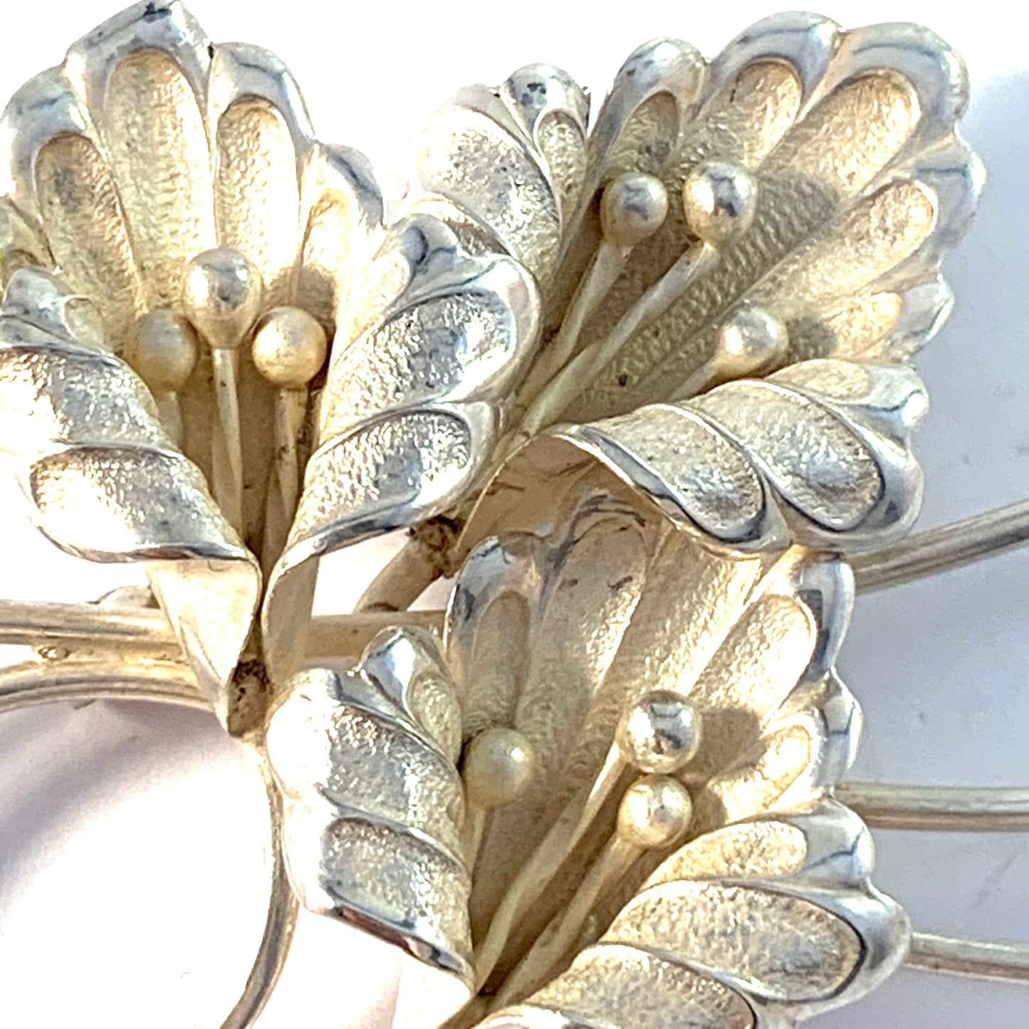 Elis Kauppi, Kupittaan Kulta Finland 1950-60s Mid Century Solid Silver Brooch.