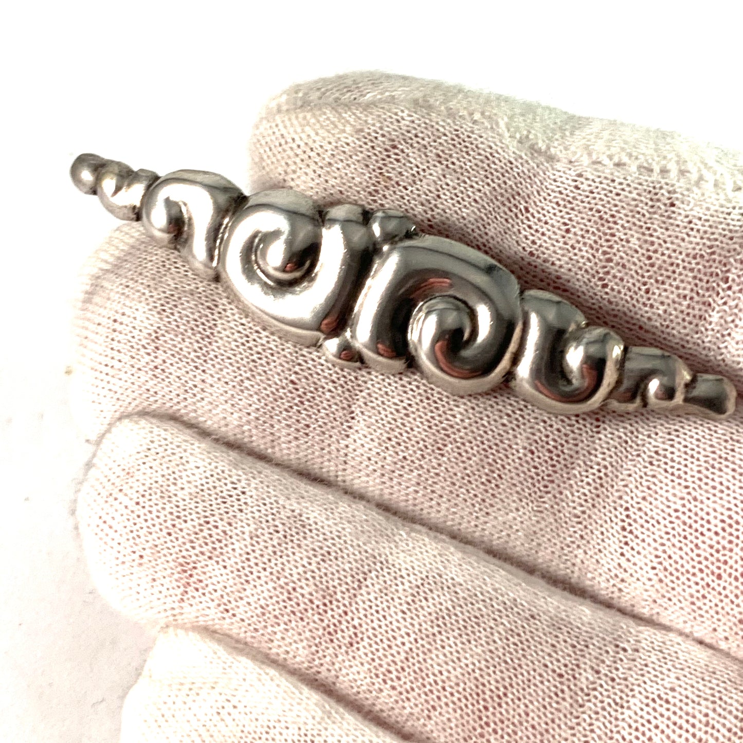 Niels Jensen & Son, Denmark 1910s Art Nouveau Silver Brooch.