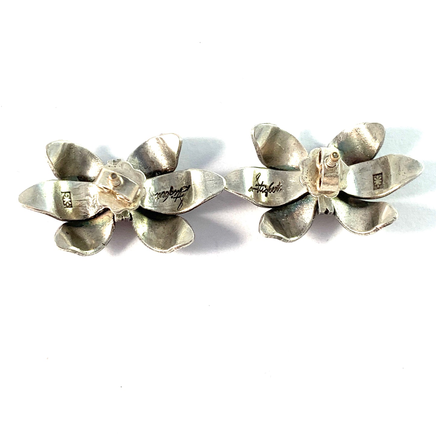 Sigurd Persson for Stigbert, Sweden. Vintage Mid Century Sterling Silver Stud Earrings.