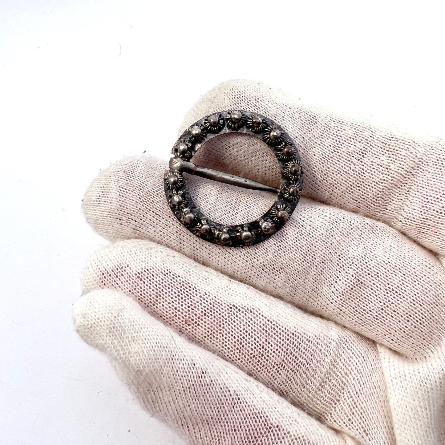 Michael Olof Barkman, Sweden 1848. Victorian Solid Silver Brooch.