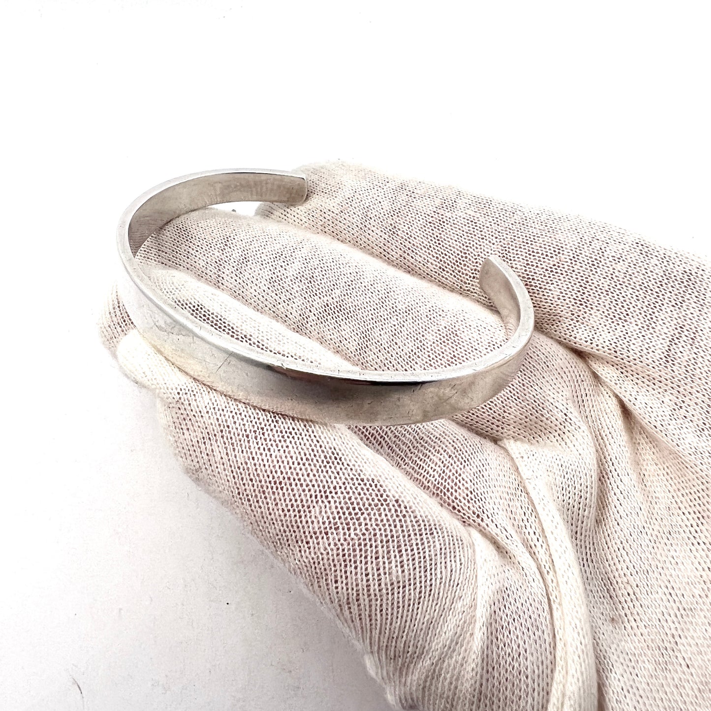 Palle Bisgaard, Denmark 1960s. Vintage Sterling Silver Cuff Bangle Bracelet.