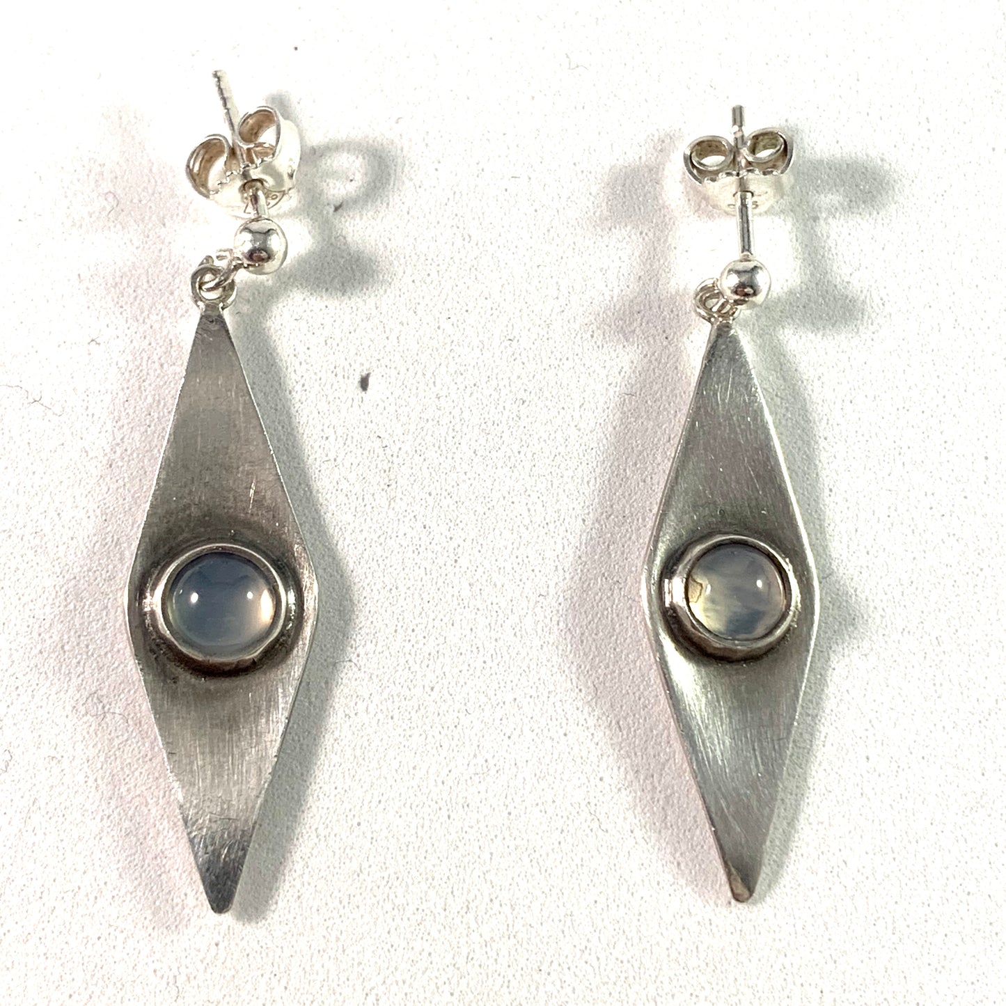 Acke Tötterman, Sweden 1954 Sterling Moonstone Mid Century Modern Set.