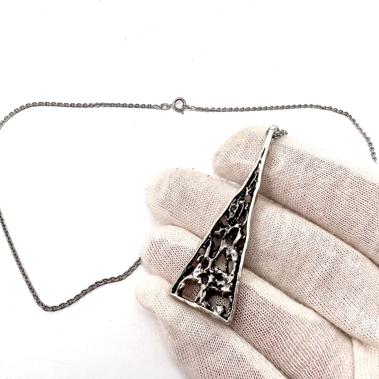 Ateljé Stigbert Stockholm 1970-74 Vintage Solid Silver Pendant Necklace.