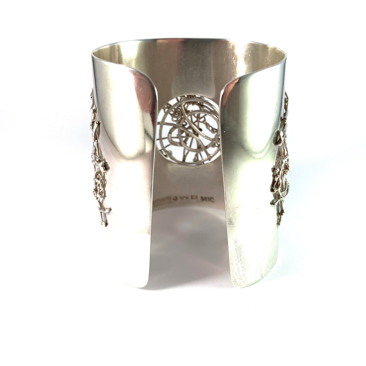 Atelje Rolf Kaplan, for Michelsen Stockholm 1966. Unique Massive Sterling Silver Cuff Bracelet.
