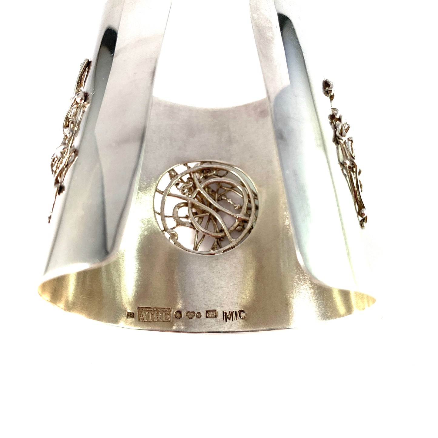 Atelje Rolf Kaplan, for Michelsen Stockholm 1966. Unique Massive Sterling Silver Cuff Bracelet.