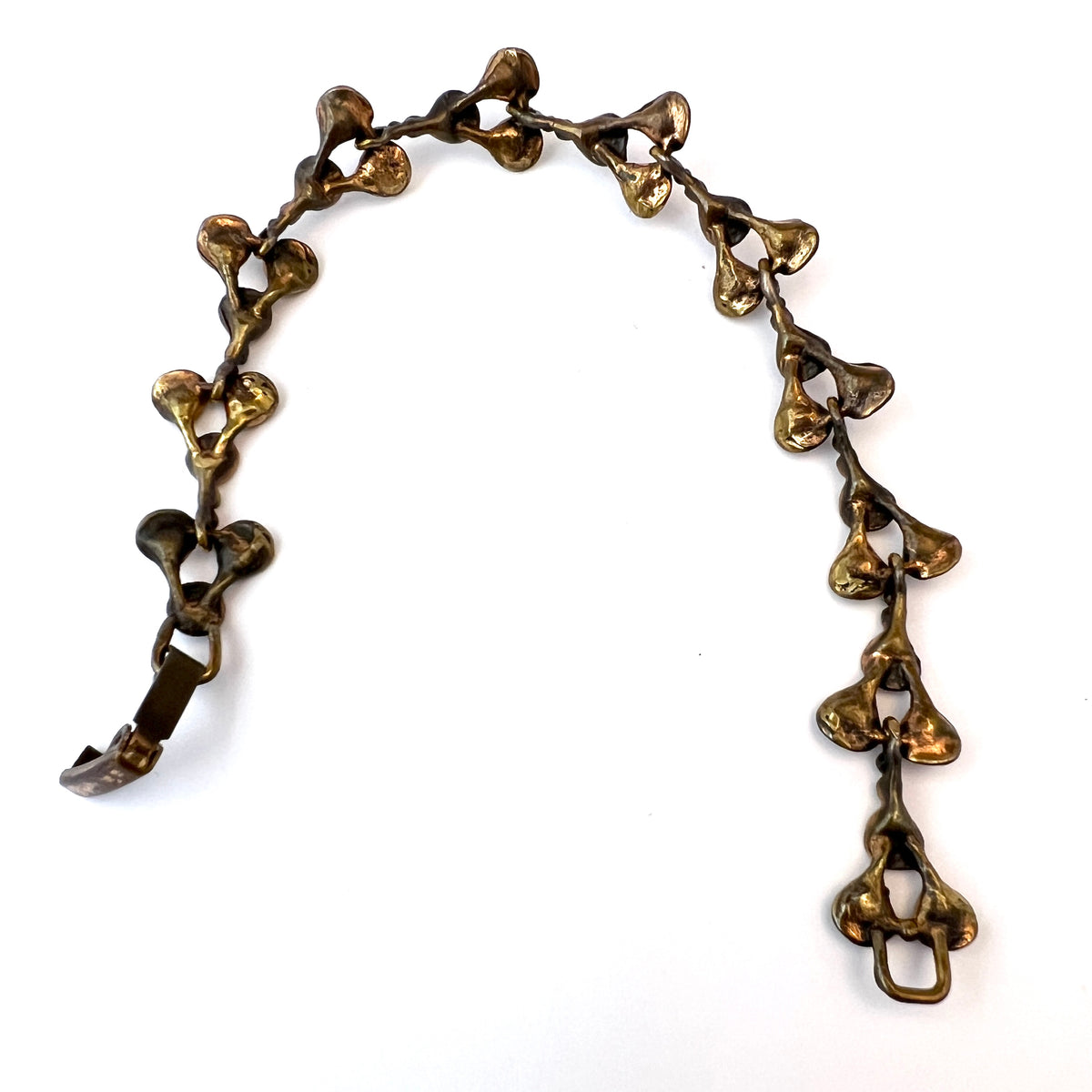 Hannu Ikonen Finland 1970s Reindeer Moss Design Bronze Bracelet.