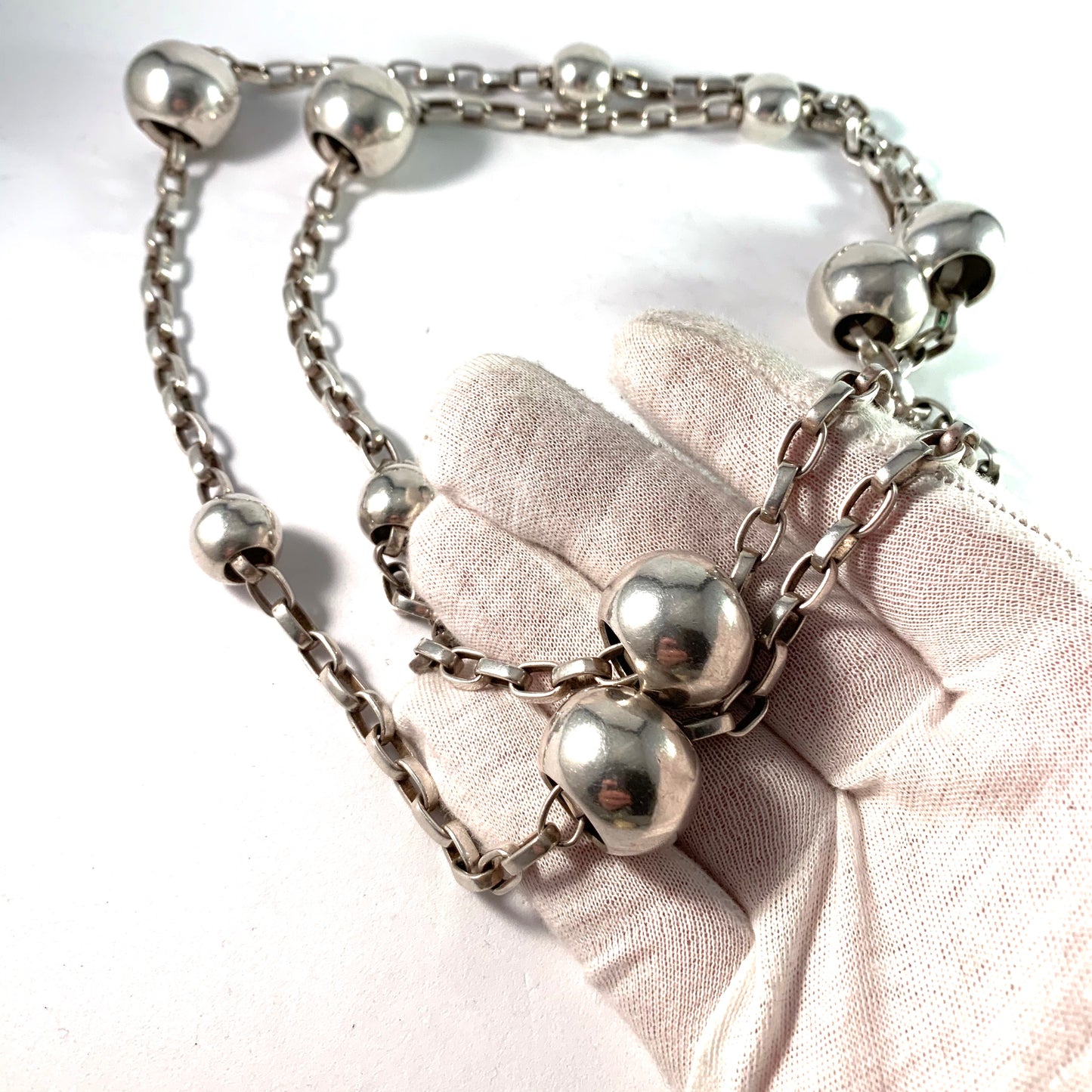 Sven-Erik Högberg, Sweden 1965 Massive 7oz Sterling Necklace.