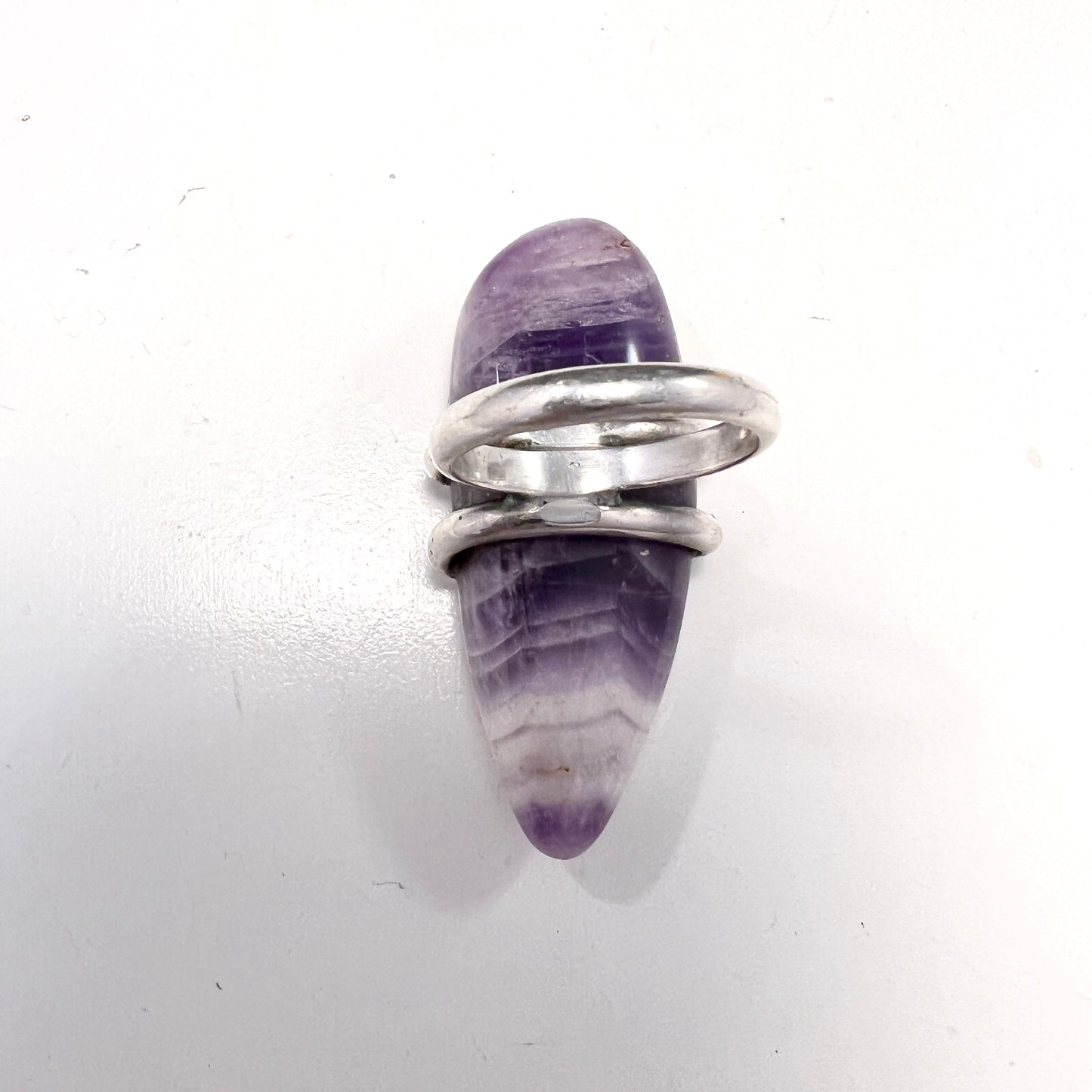 Sandström & de Wit, Sweden 1985. Bold Vintage Sterling Silver Amethyst Ring.