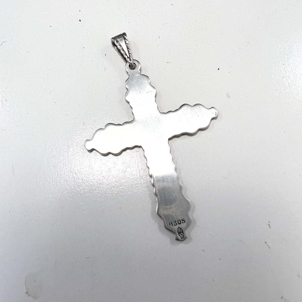 Kristian Hestenes, Bergen, Norway. Antique early 1900s Large Silver Cross Pendant.