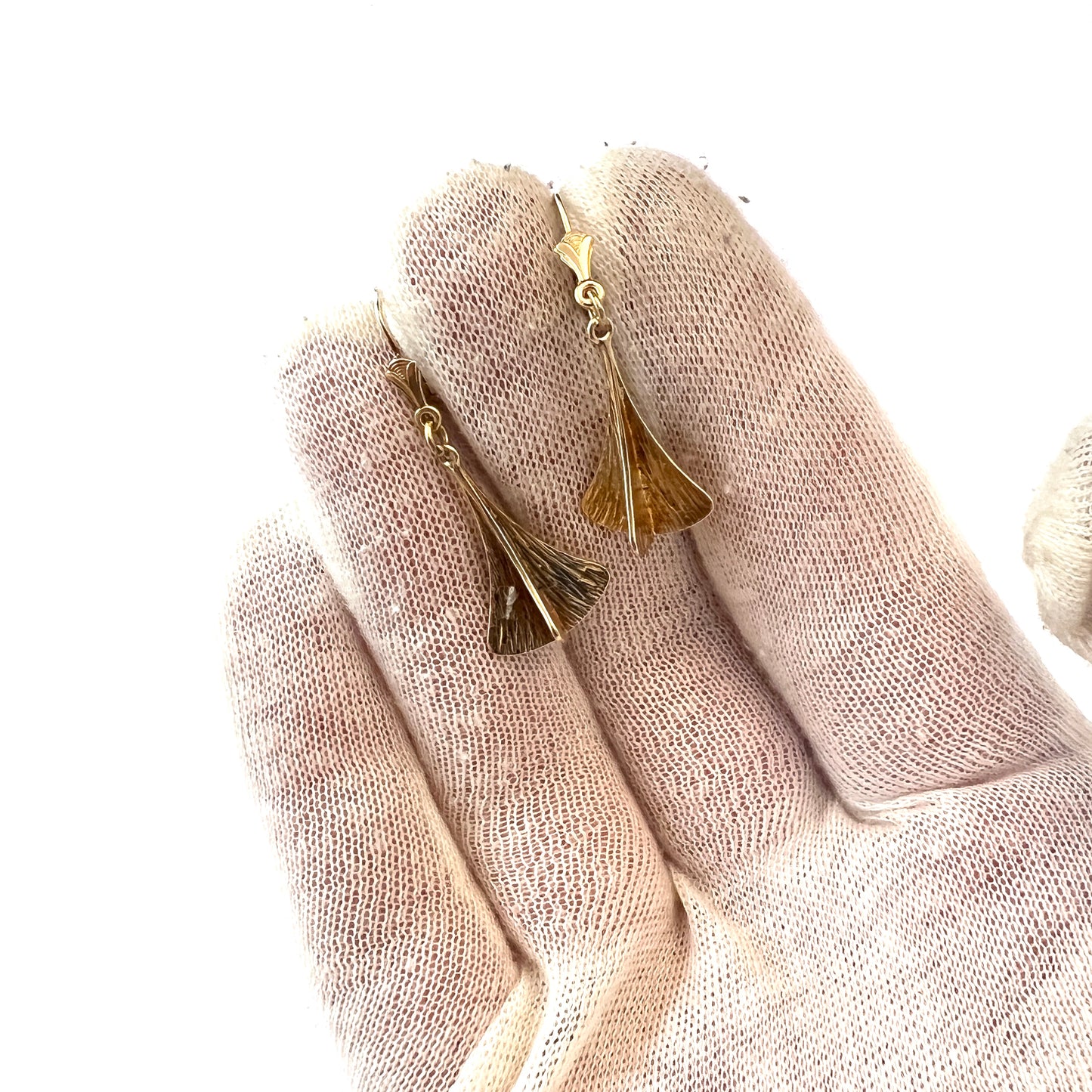 Vintage Mid-century 14k Gold Dangle Earrings.