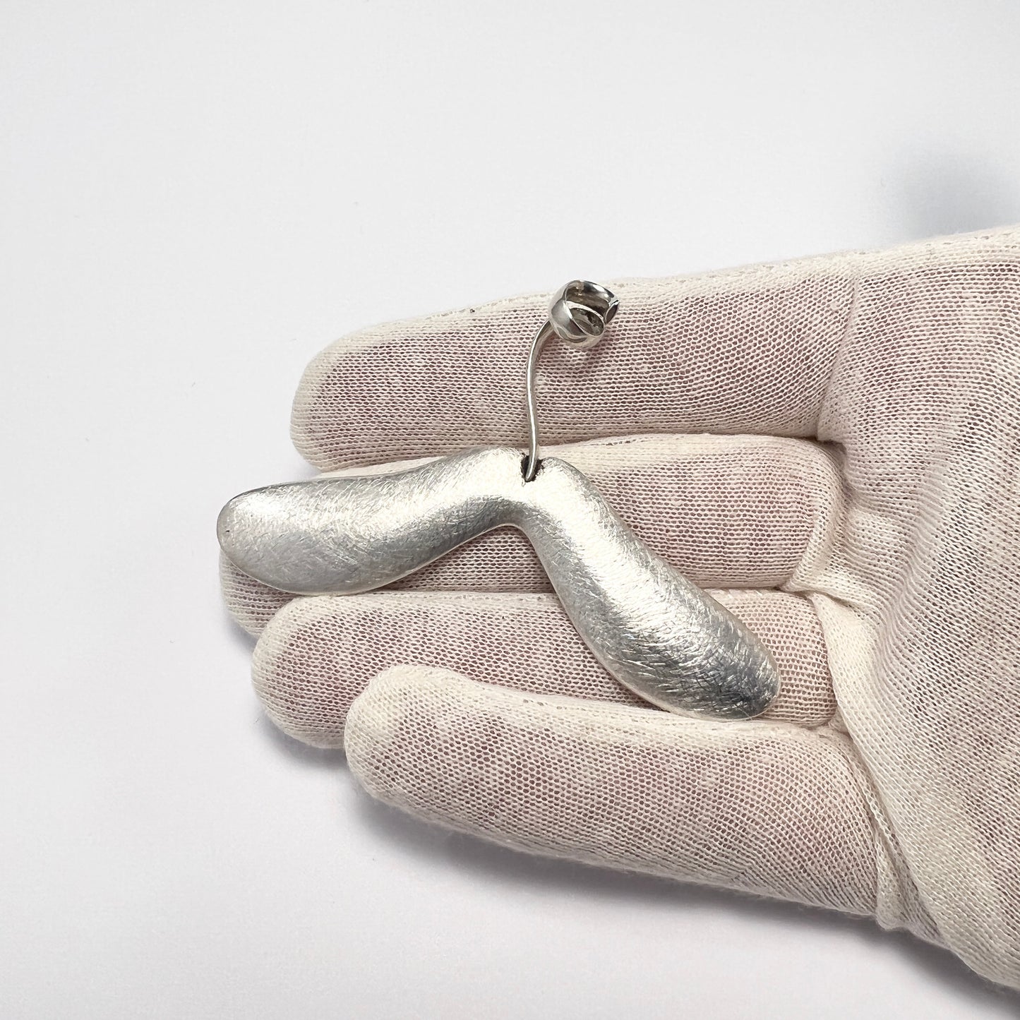 Margareth Sandström, Sweden. Sterling Silver Large Two Winged Maple Seed Pendant.