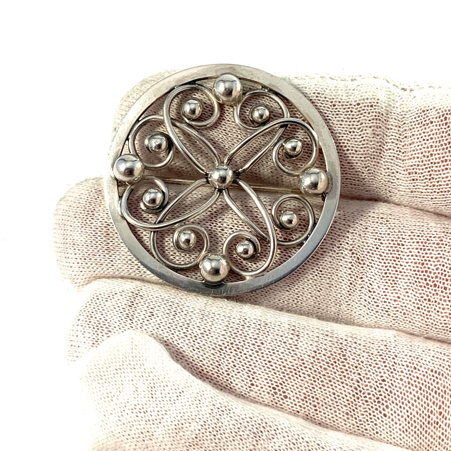 Julius A.L. Klagenborg, Copenhagen Denmark 1950s Solid Silver Brooch