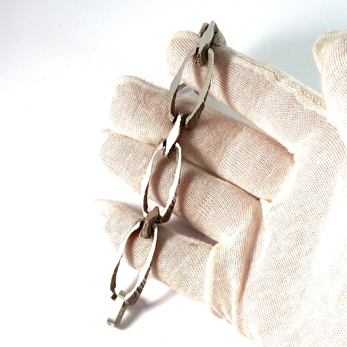 Sten & Laine, Finland 1973. Sterling Silver Modernist Link Bracelet.