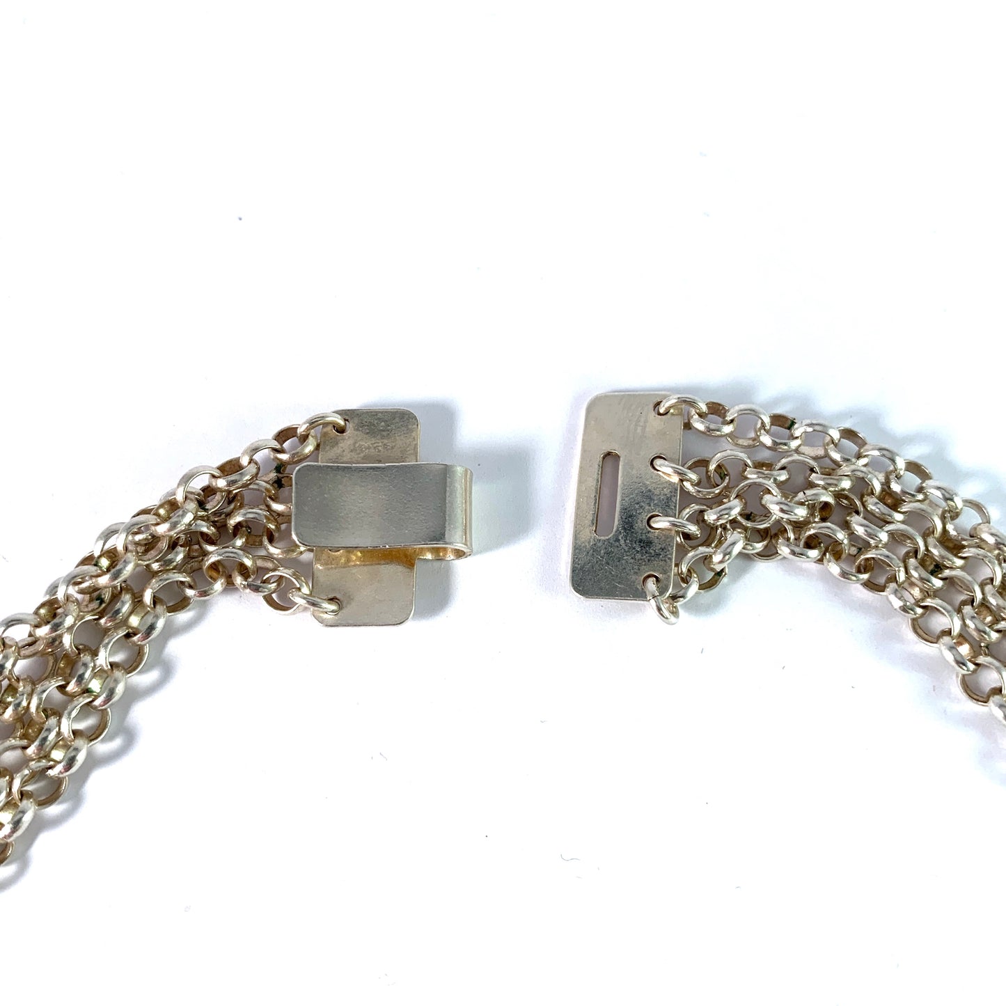 Kalevala Koru, Finland 1986. Vintage Massive Sterling Silver Labradorite Necklace.