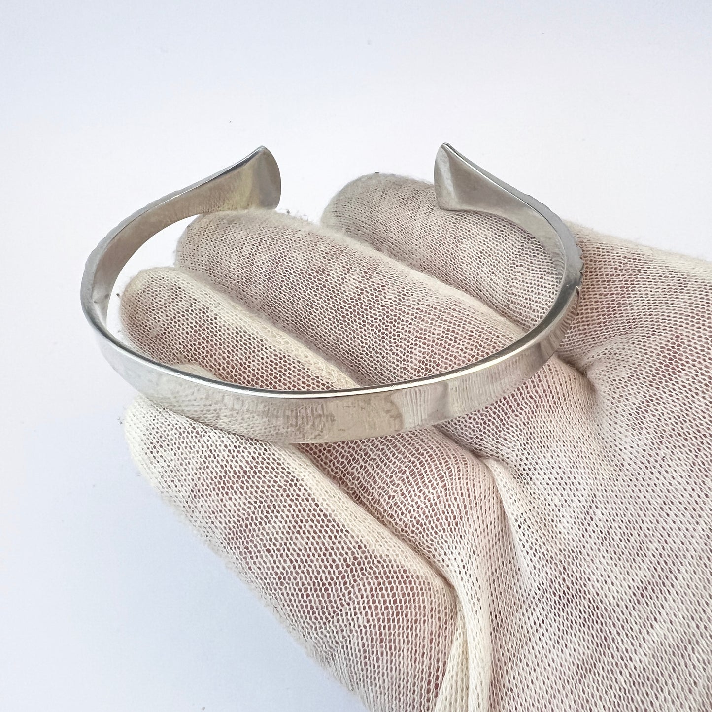 Borgila, Sweden 1956 Mid Century Modern Sterling Silver Arm Band Bracelet.
