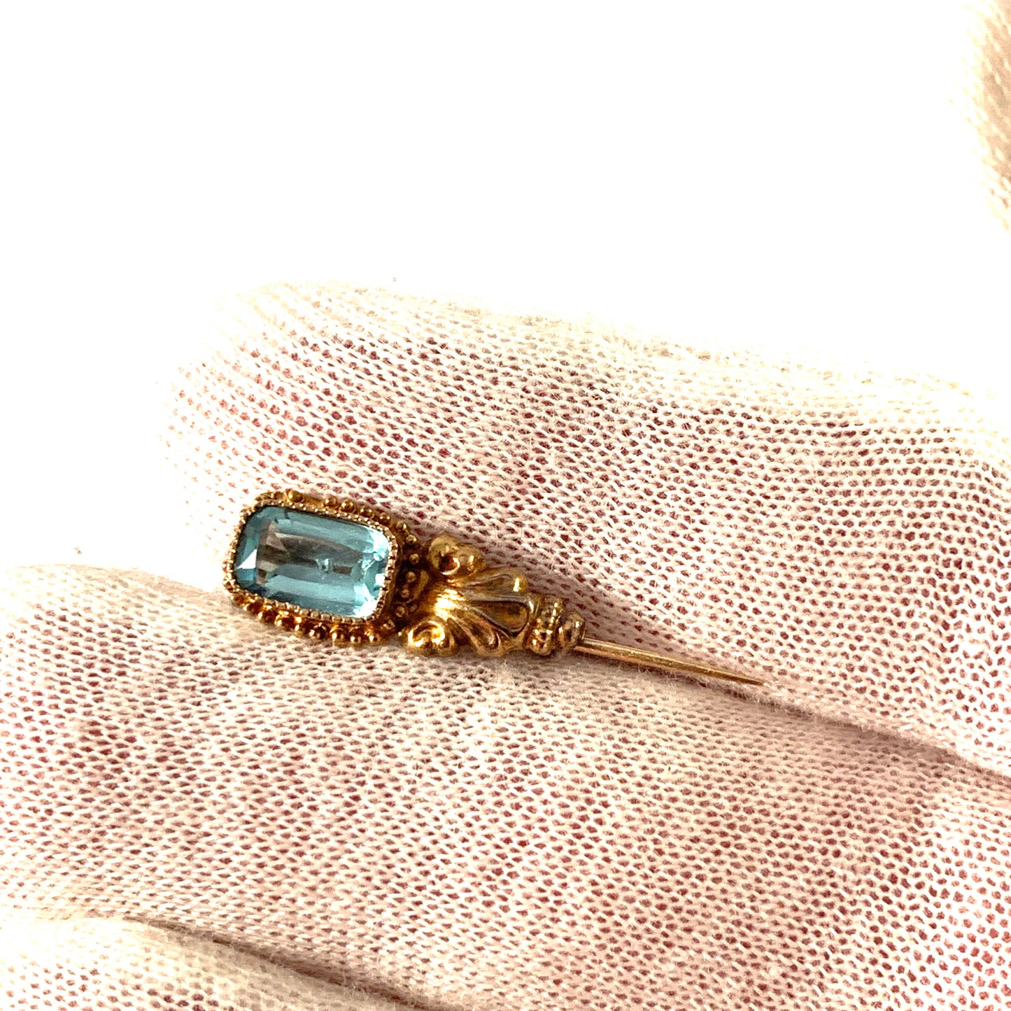 Sweden. Victorian 18k Gold Paste Stone Pin.