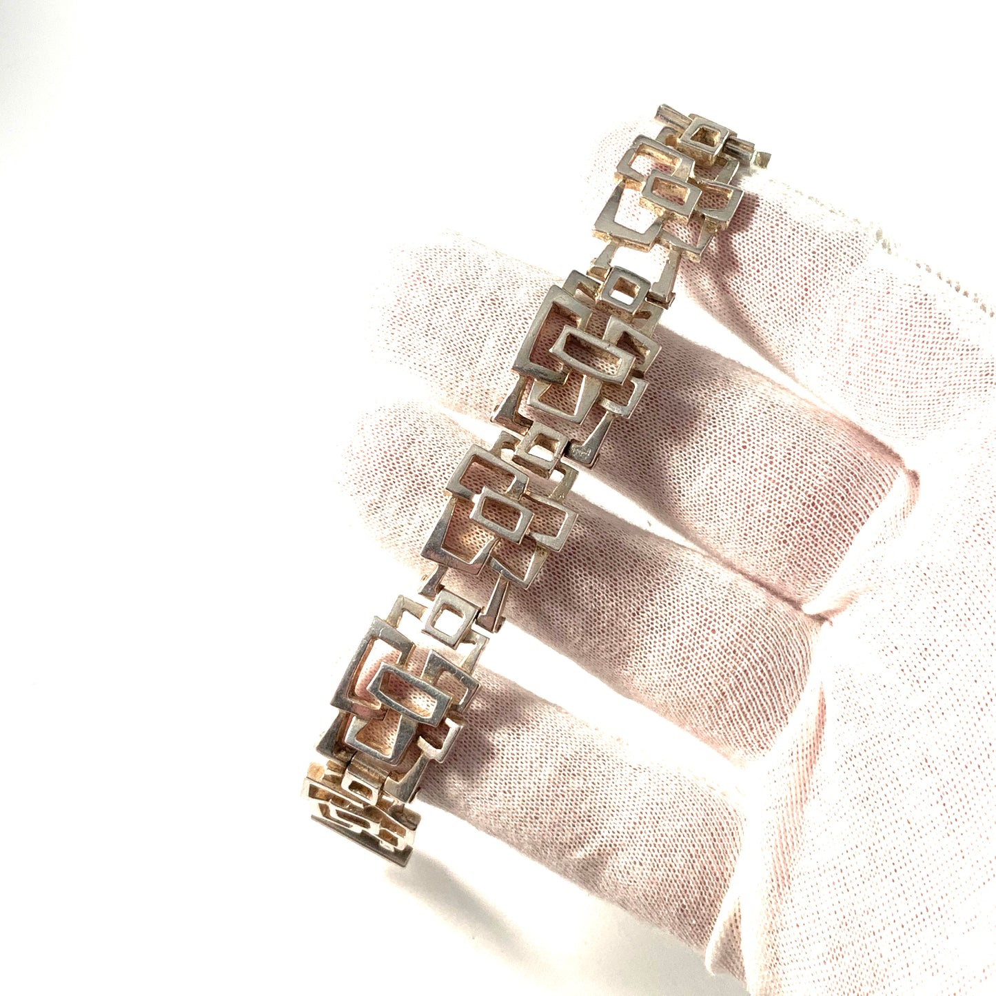 Robbert, Sweden 1974 Massive Modernist Sterling Silver Bracelet. Signed.