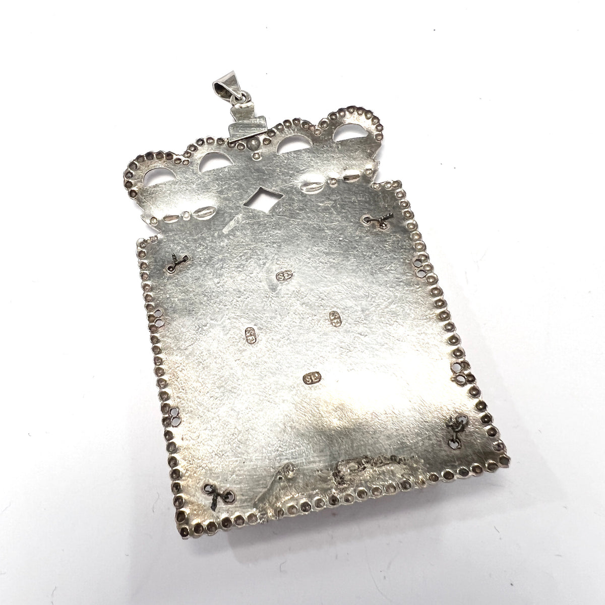 Søren P Engel, Denmark, 1835-1853. Early Victorian Large Solid Silver Pendant.