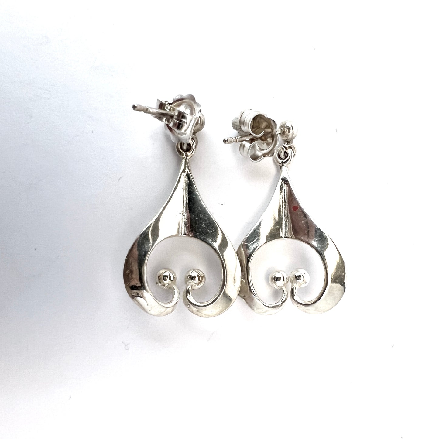 Theresia Hvorslev for Alton, Sweden c 1970. Vintage Sterling Earrings.